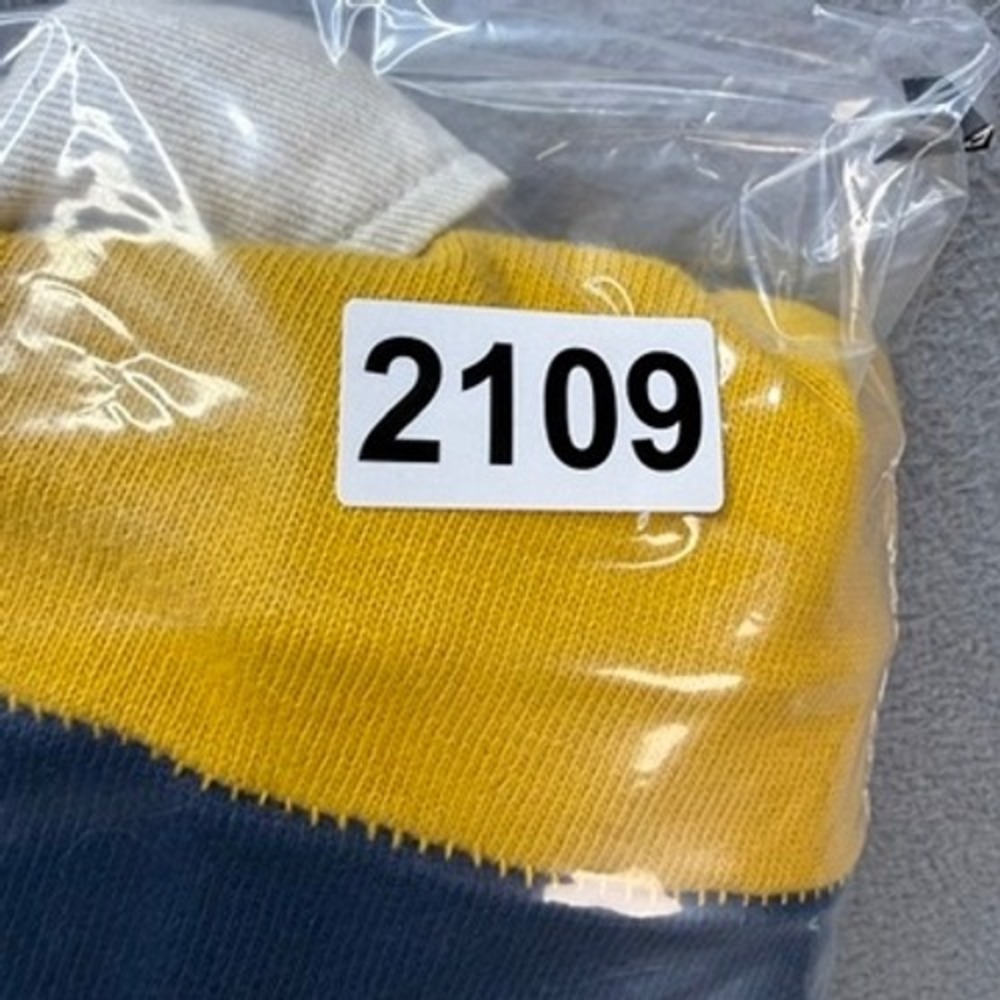 Trailer Vintage Fit Rugby Shirt Long Sleeve XXL Yellow Navy Striped Elbow Patch - Picture 11 of 11